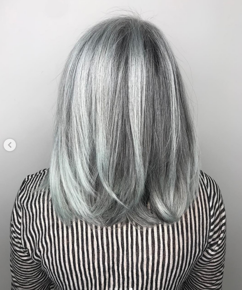Straight grey hair best sale