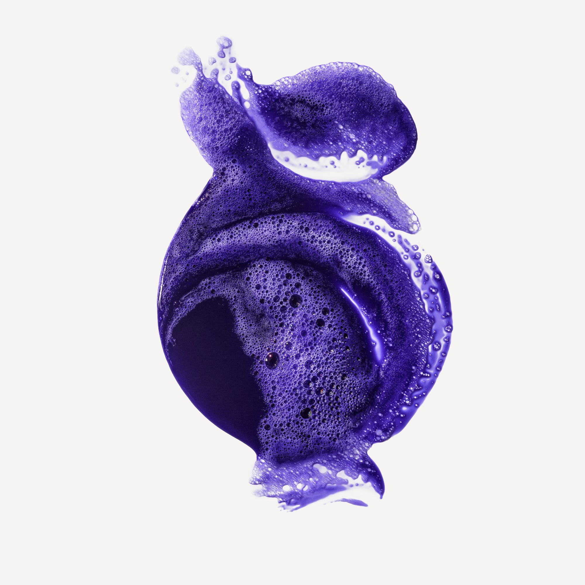 hover

A textured, abstract splash of vibrant purple toning shampoo showing rich lather and fine bubbles, centered against a clean white background.