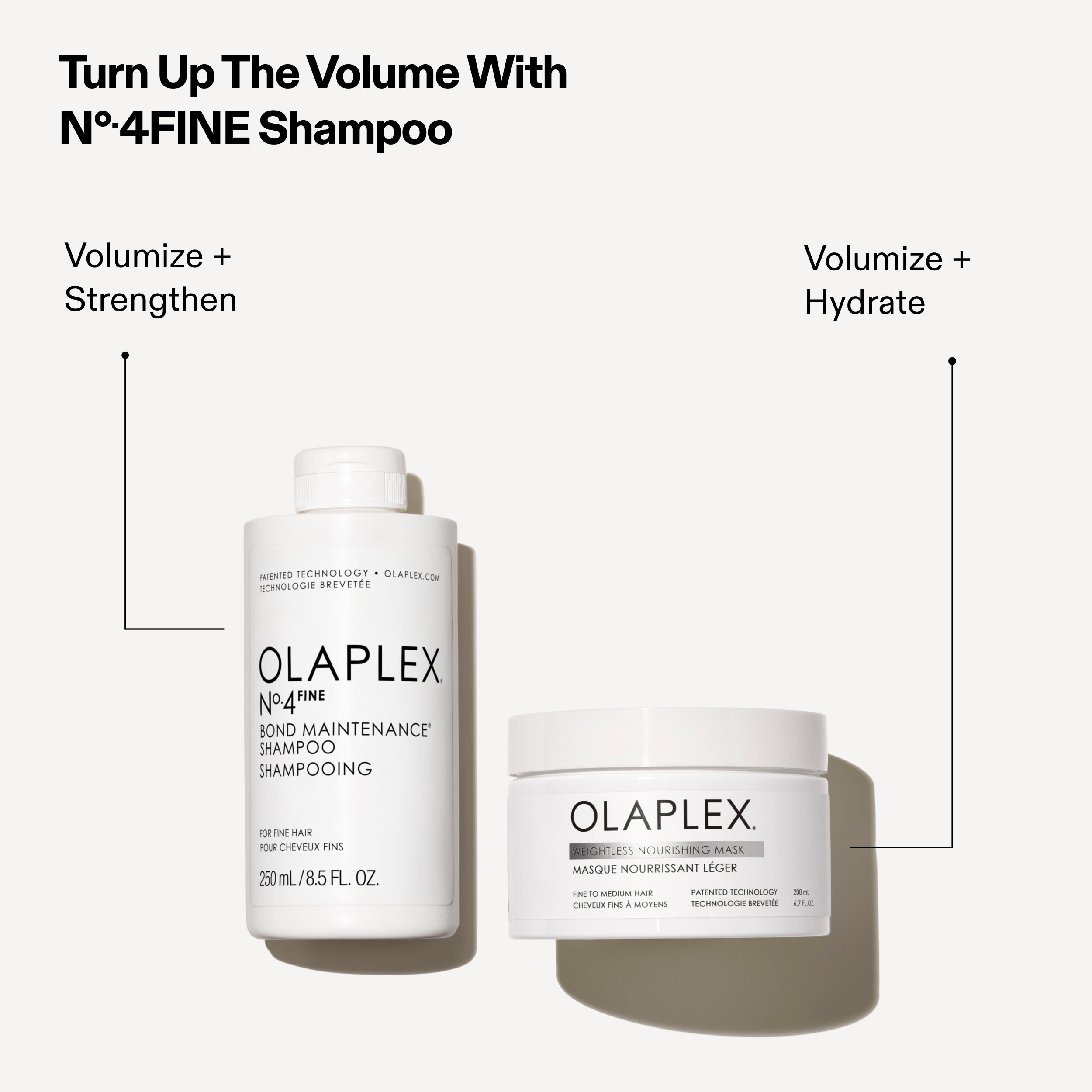 Suba el volumen con
Nº.4 Fine champú

Aumenta el volumen +
Fortalece

Aumenta el volumen +
Hidrata