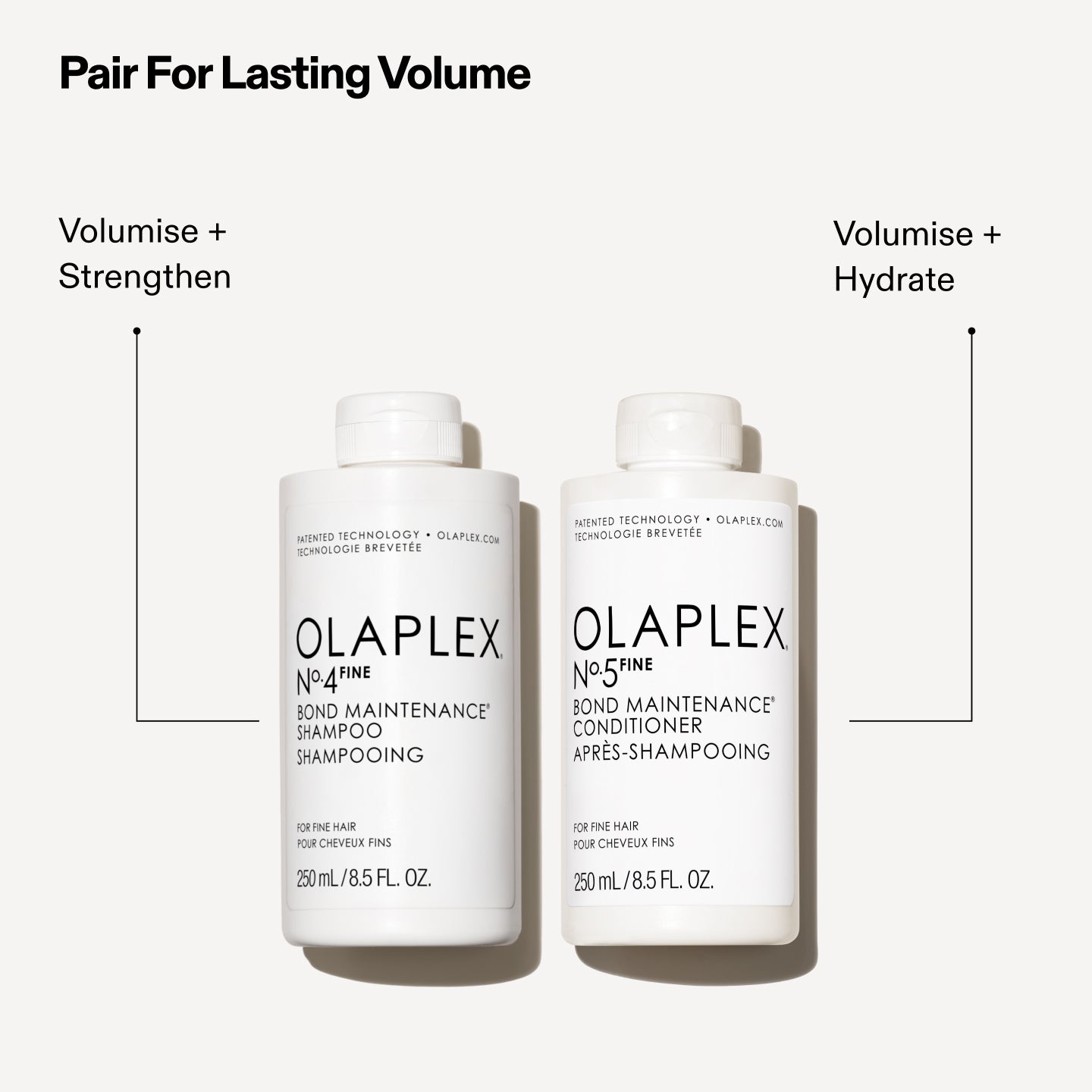 No.4FINE - VOLUMIZE + STENGTHEN

No.5 - VOLUMIZE + HYDRATE