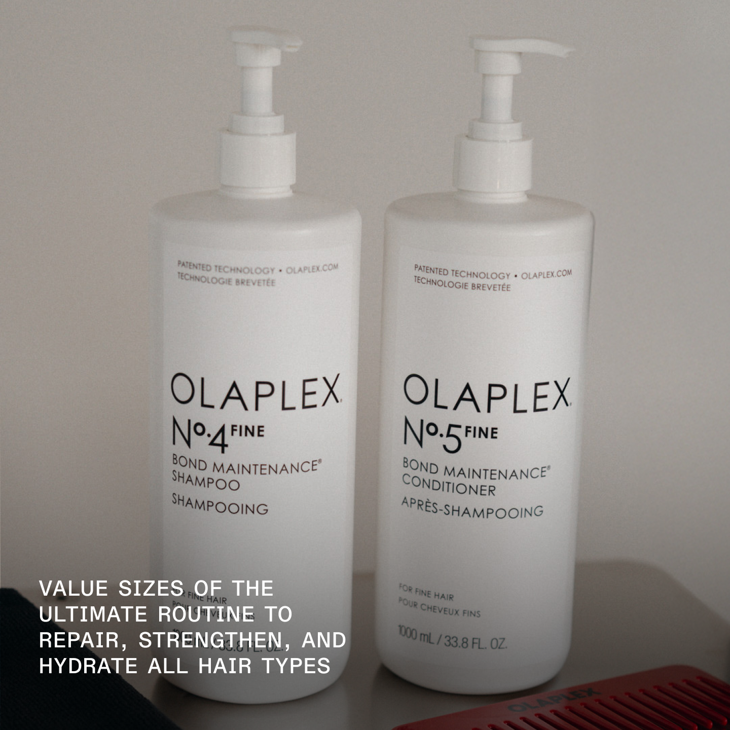 VALUE SIZES OF THE
ULTIMATE ROUTINE TO
REPAIR, STRENGTHEN, AND
HYDRATE ALL HAIR TYPES