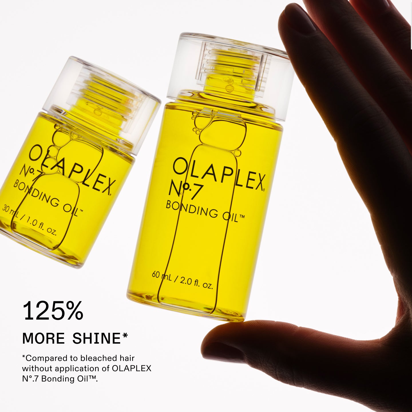 125 % MÁS BRILLO* 

*En comparación con cabello decolorado sin aplicar el OLAPLEX Nº.7 Bonding Oil™.